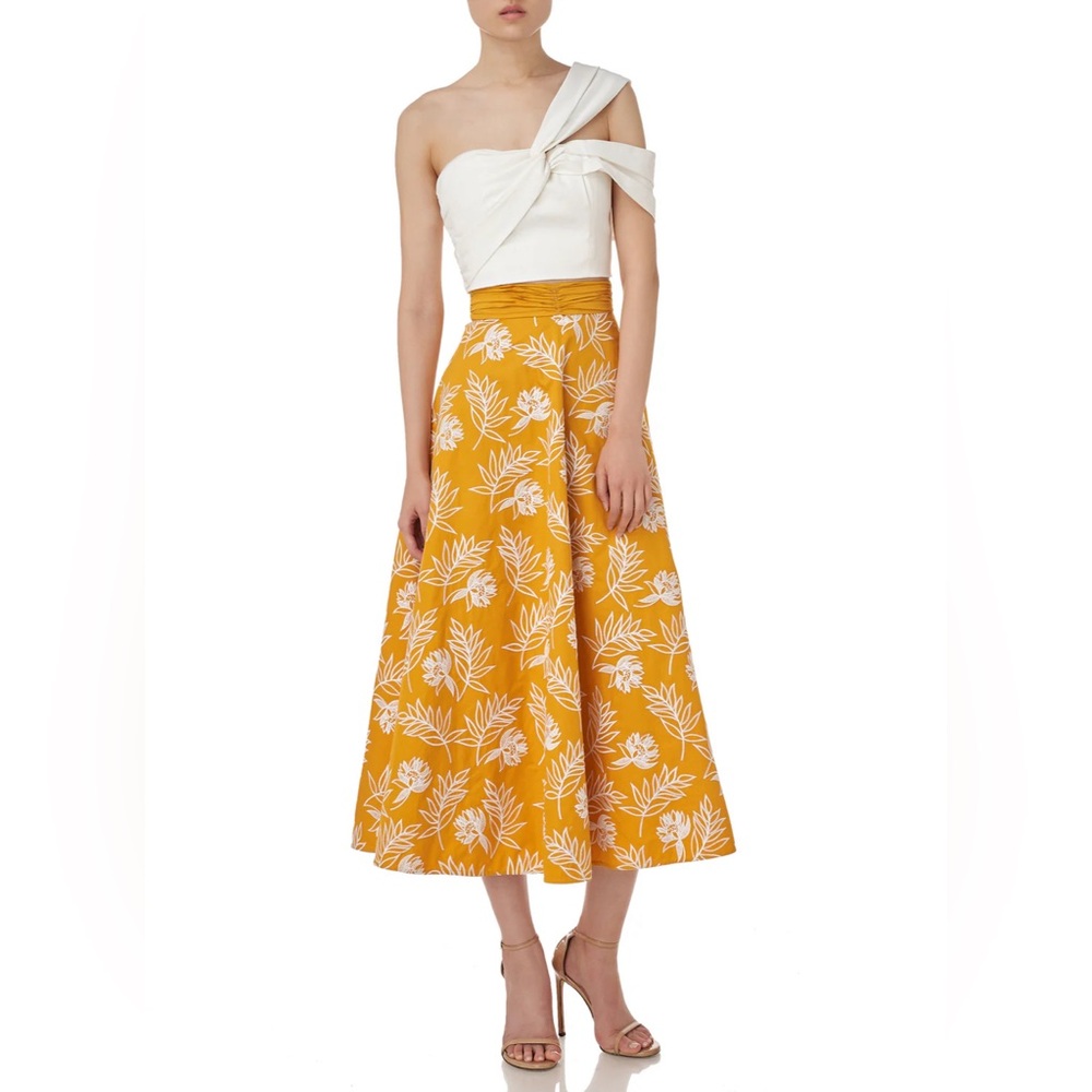 AMUR Mustard Floral A-Line Skirt NWOT - Picture 4 of 4
